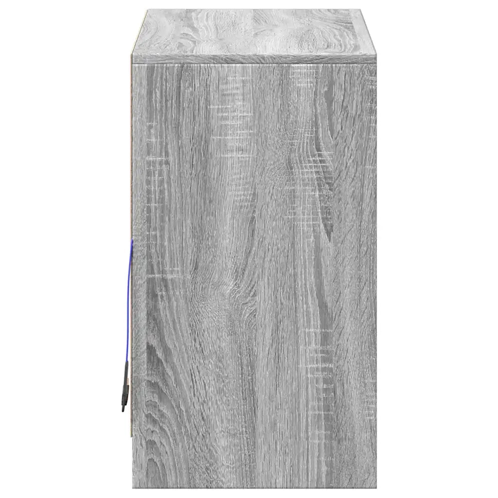 Credenza con LED Grigio Sonoma 72x34x61 cm in Legno Multistrato