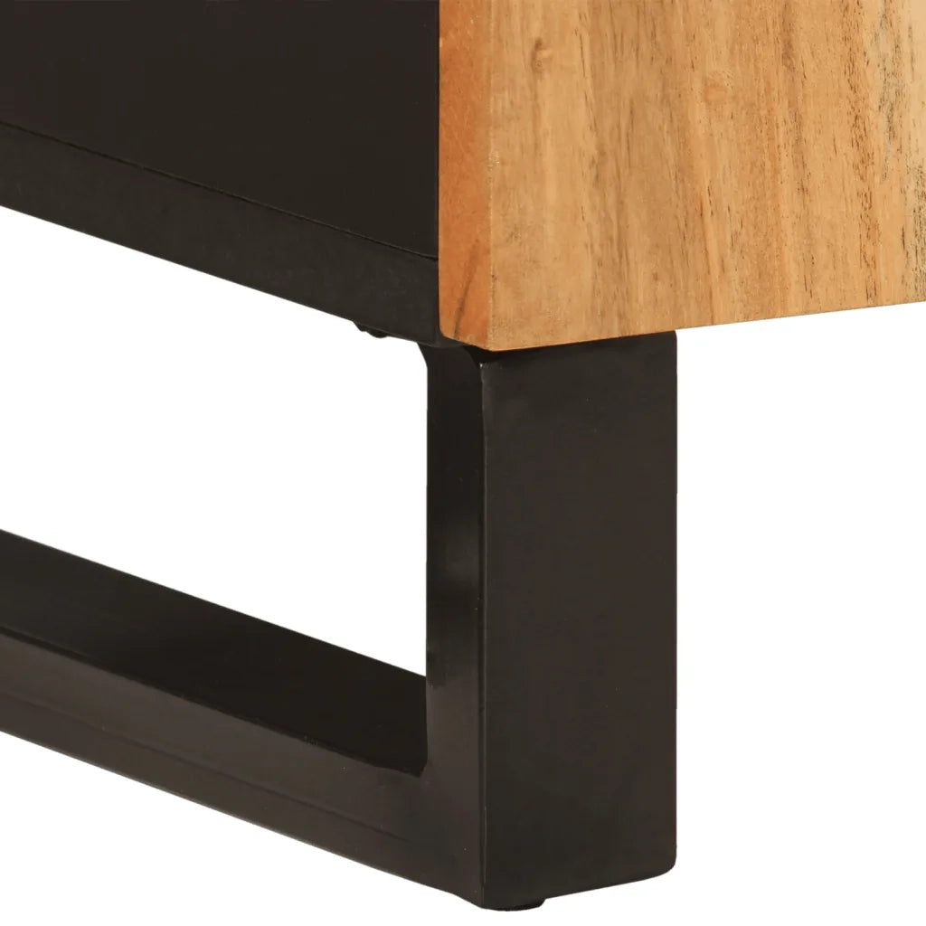 Credenza con 2 Ante-Buffet-Armadio da cucina 90x33x75 cm in Legno Massello di Acacia