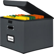 Scatole di archiviazione stile con coperchio per uso domestico e ufficio in design grigio scuro