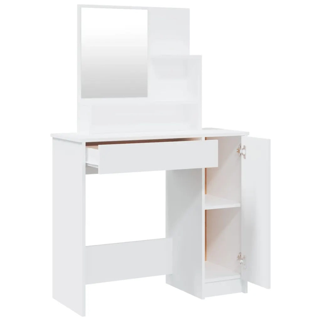 Toeletta con Specchio Bianco 86,5x35x136 cm 802957