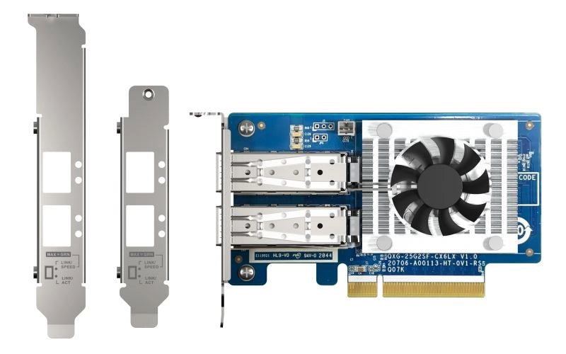 Qnap qxg-25g2sf-cx6 scheda di rete e adattatore interno fibra 25000 mbit/s