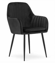 Sedia Valora LUGO in velluto nero dal design ergonomico per il soggiorno
