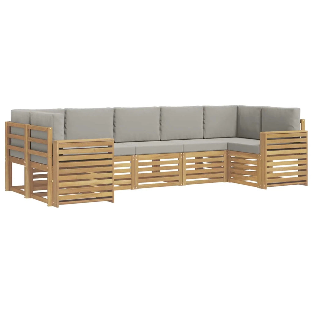 Set di divani da esterno 7 pcs Bianco e Grigio Chiaro 3392441