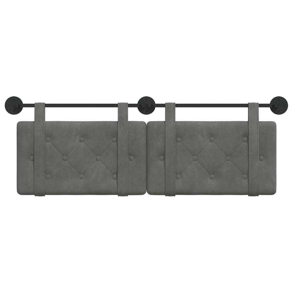 Testiera sospesa Grigio scuro Velluto 42031664
