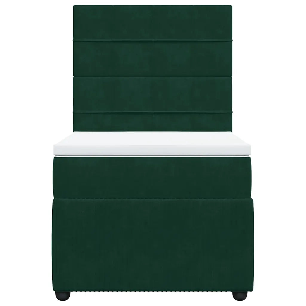 Giroletto a Molle con Materasso Verde Scuro 80x200 cm Velluto 3294493