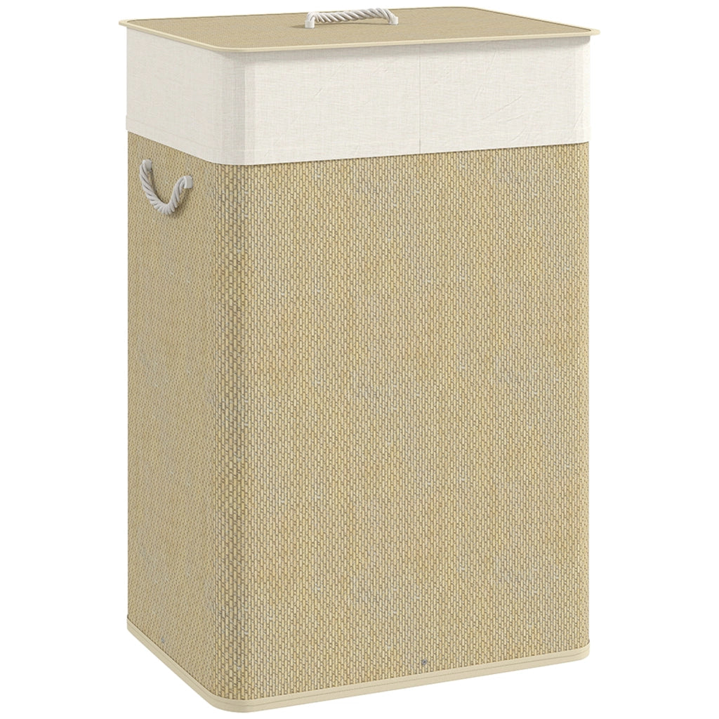 Cesto Ropa Sucia con Tapa 72L ¨C Zephmum ¨C Naturale 40x30x60 cm