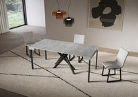 Consolle Allungabile 90-196x40x77 cm Saki Small Cemento Gambe Antracite