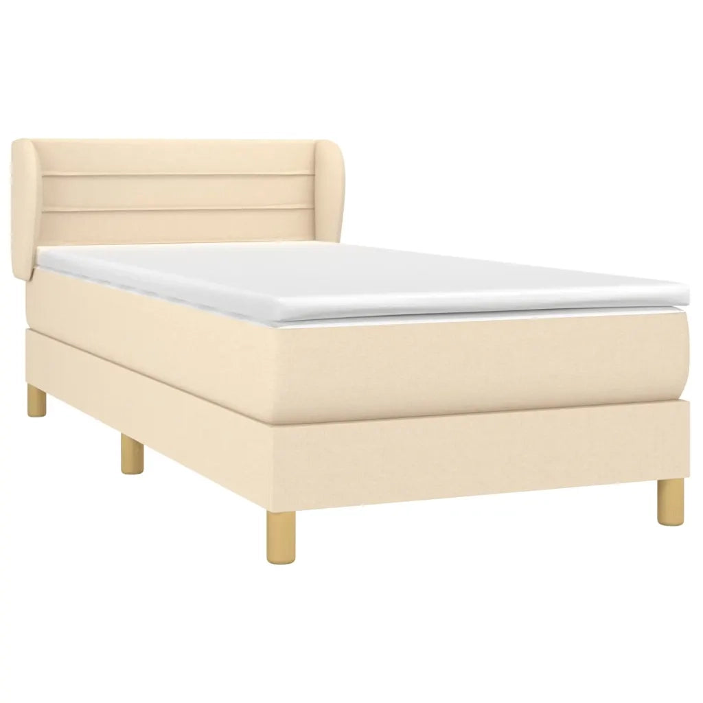 Giroletto a Molle con Materasso Crema 90x190 cm in Tessuto 3126850