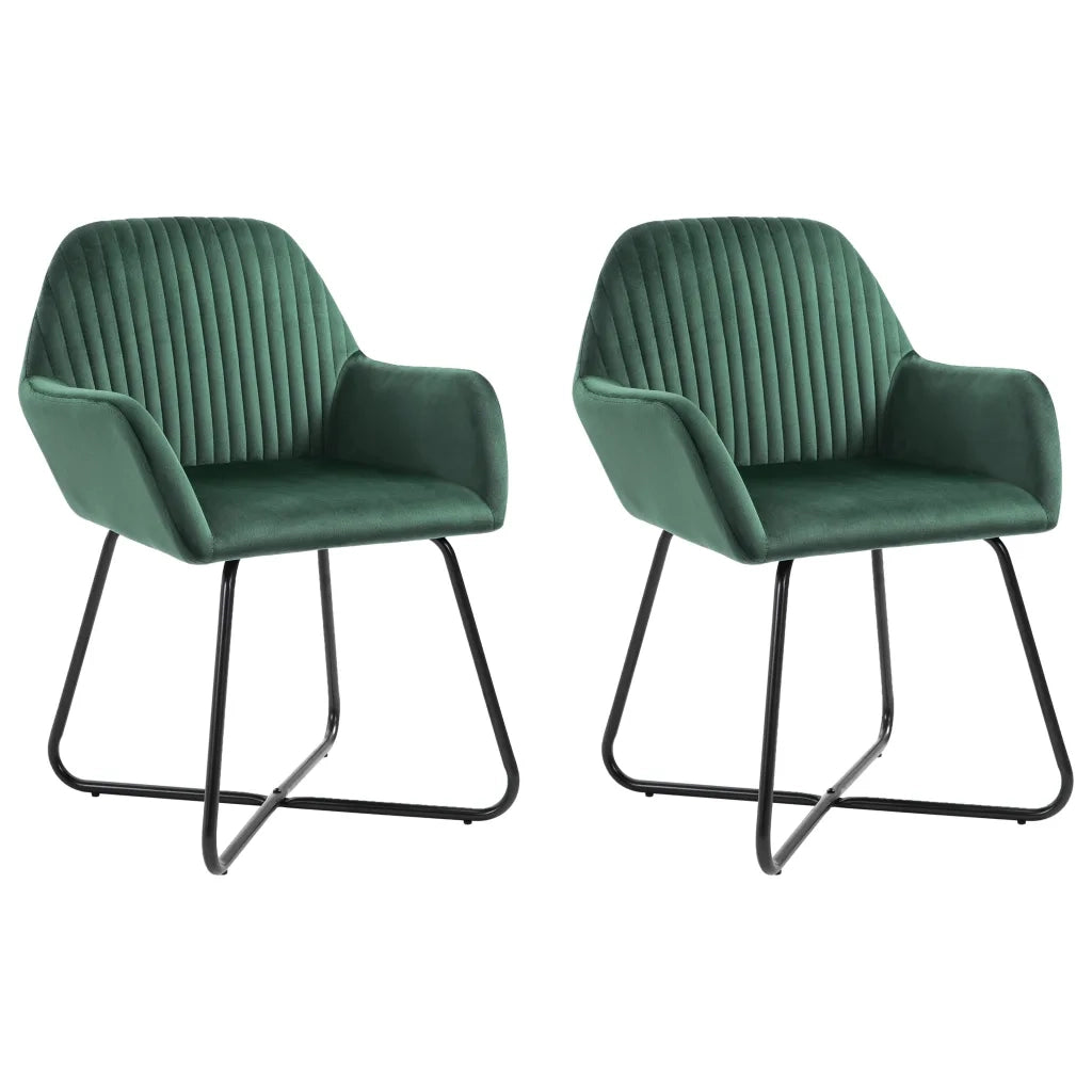 Sedie da Pranzo 2 pz Verdi in Velluto cod mxl 31463