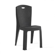 Sedia impilabile Paris in plastica effetto rattan ? 38x36x88 cm ? Colore antracite