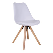 Set di 2 Sedie Bergen, Bianco, Similpelle, 55x48x86 cm