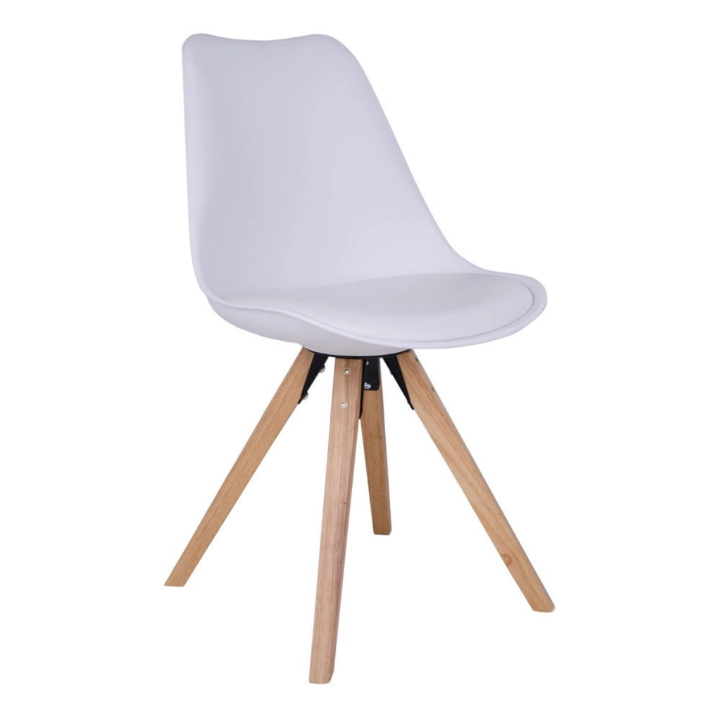 Set di 2 Sedie Bergen, Bianco, Similpelle, 55x48x86 cm