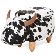 Pouf animale con contenitore 62x35x36 cm nero e bianco per soggiorno e cameretta