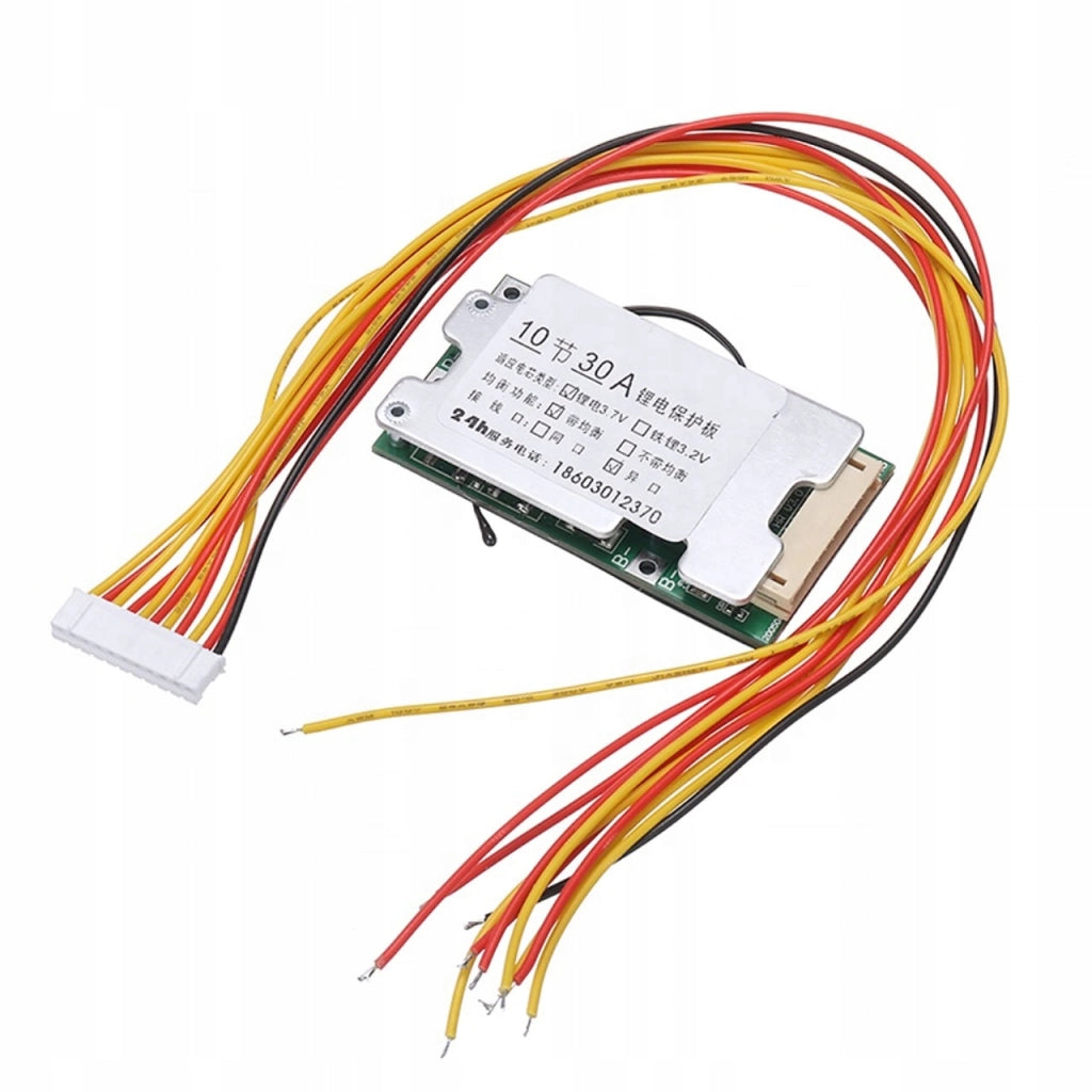 Modulo BMS 10S 36V/42V 30A con Bilanciatore e Sensore NTC | Compatibile con Batterie Li-Ion 18650