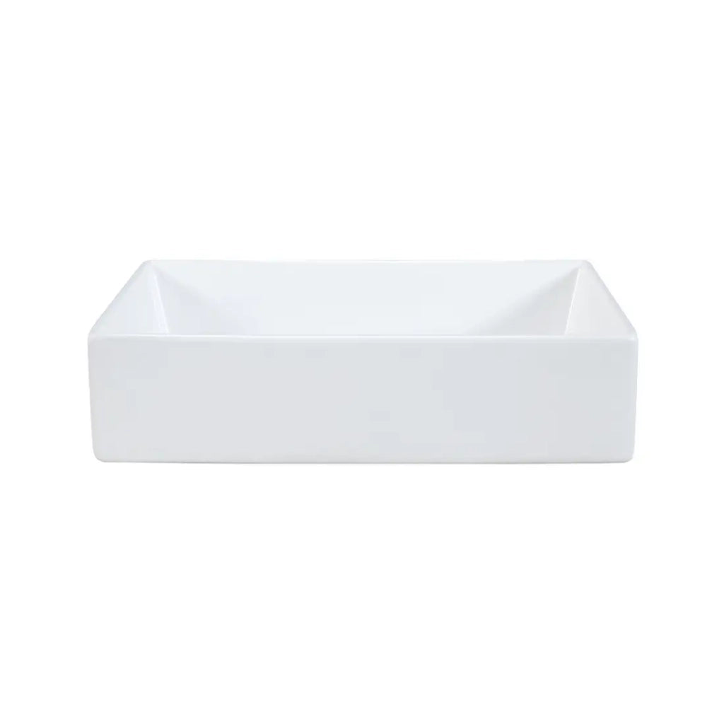 Lavabo rettangolare da appoggio 45x22 cm bianco lucido con piletta click clack