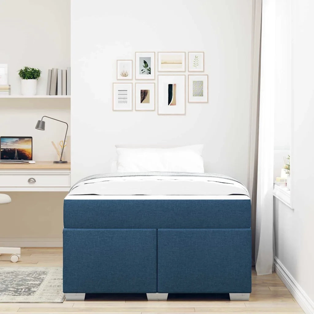 Struttura del letto con materasso Blu 120 x 200 cm Tessuto