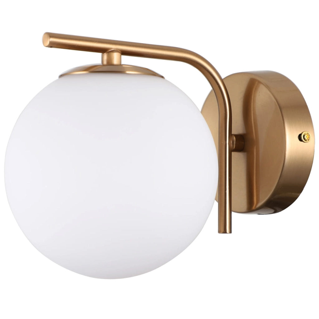 Applique da parete Italux Raddi ottone G9 vetro bianco