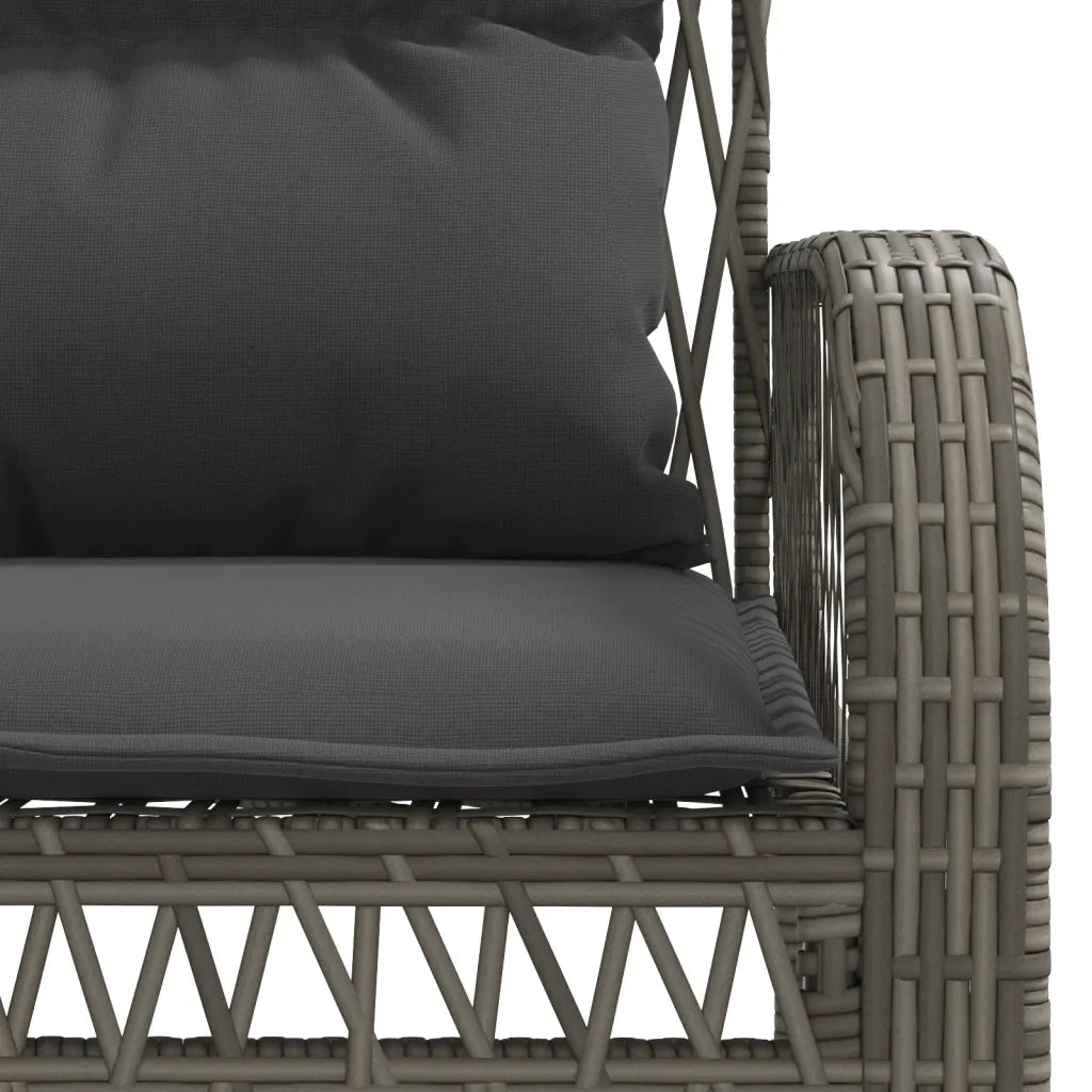 Set Divani da Giardino 4 pz con Cuscini in Polyrattan Grigio 368729