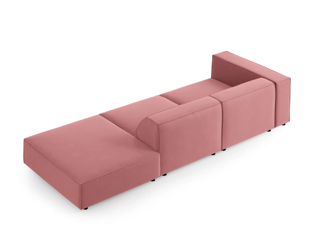Cosmopolitan Design - Divano destro "Arendal" 4 posti in velluto salmone 