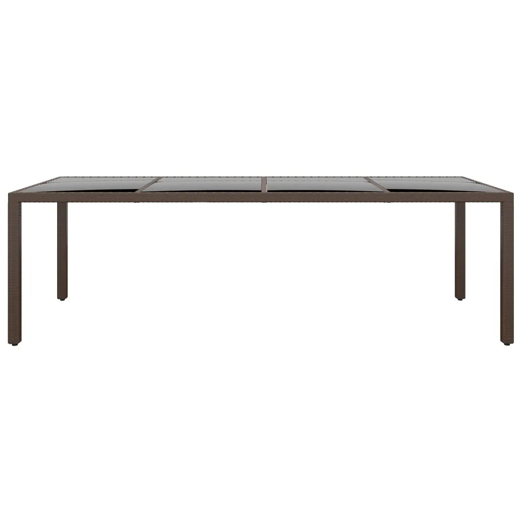 Tavolo da Giardino con Piano Vetro Marrone in Polyrattancod mxl 126346