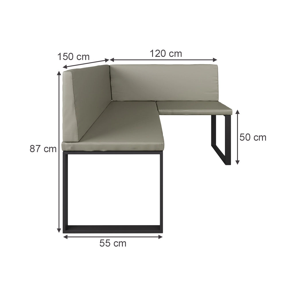 Vicco panca ad angolo Cachemire 120 x 150 cm