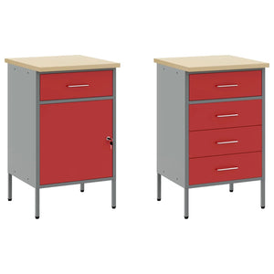 Set di mobili da lavoro con cassetto con blocco 5 pcs Rosso 3321427