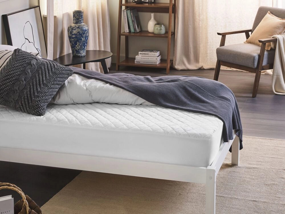 Proteggi materasso copri materasso trapuntato singolo 90 x 200 cm cotone japara bianco