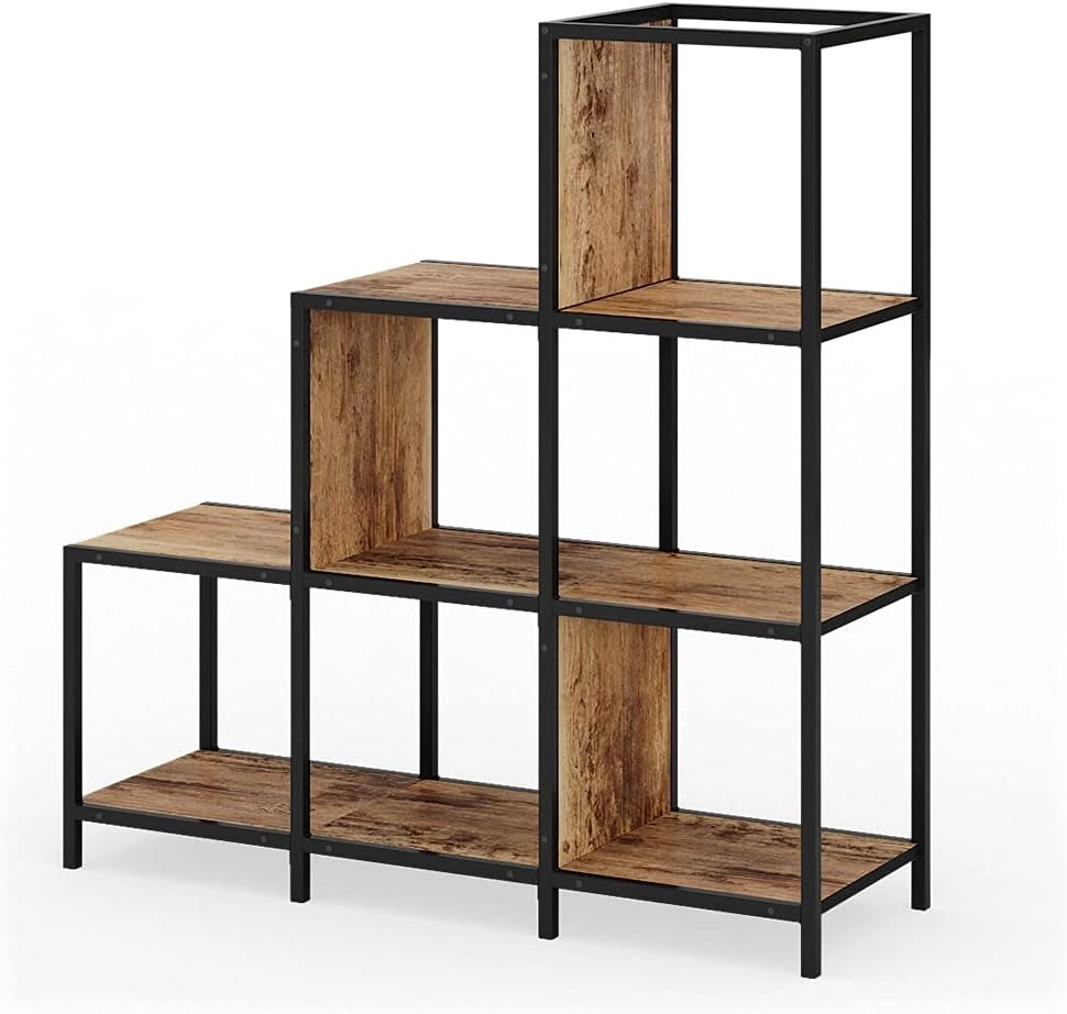 Divisorio per ambienti Fyrk, Legno antico, 90 x 92 cm, utilizzabile come divisorio o come libreria aperta