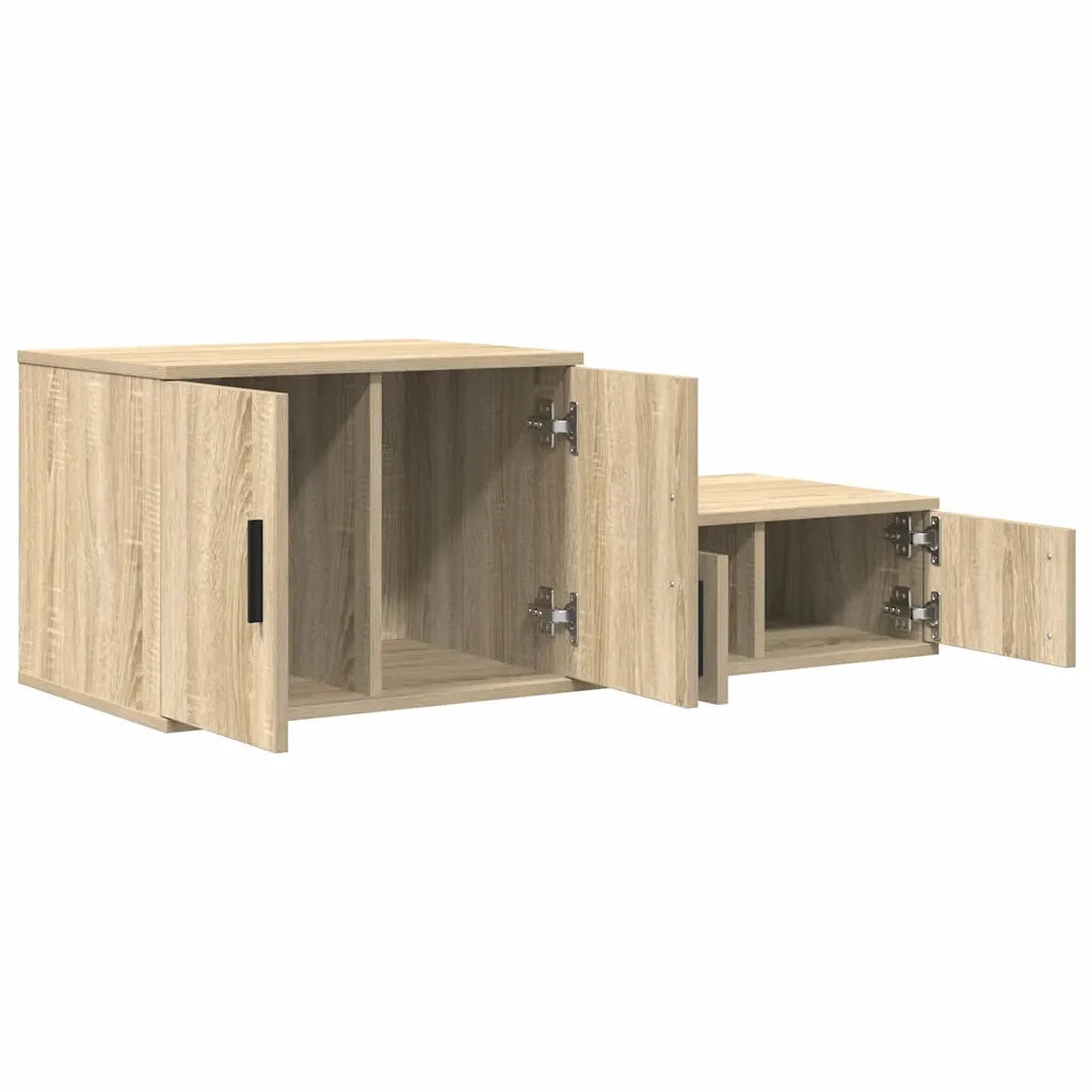 Mobile contenitore moderno per soggiorno/sala da pranzo 118 x 41 x 40 cm 2 ripiani in resistente legno di rovere Sonoma 02_0052112