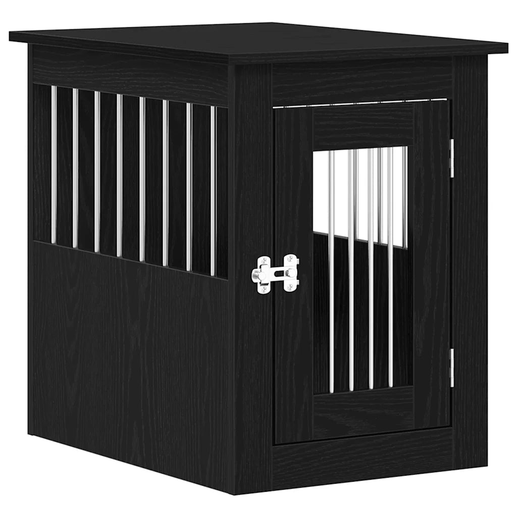 Trasportino per Cani Rovere Nero 45x62x59 cm in Legno Aggregato 862174