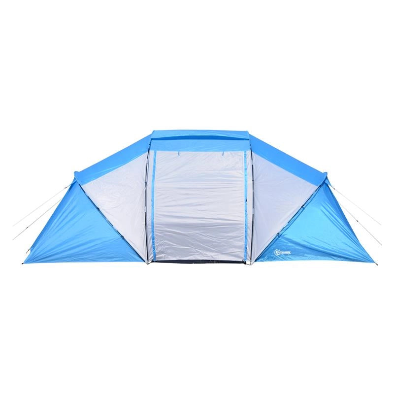 TENDA DA CAMPEGGIO PER 6 PERSONE 460×230×195CM COLORE AZZURRO E BIANCO