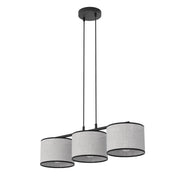 Lampada sospesa moderna cilindrica 3xE27 grigio nero Emibig