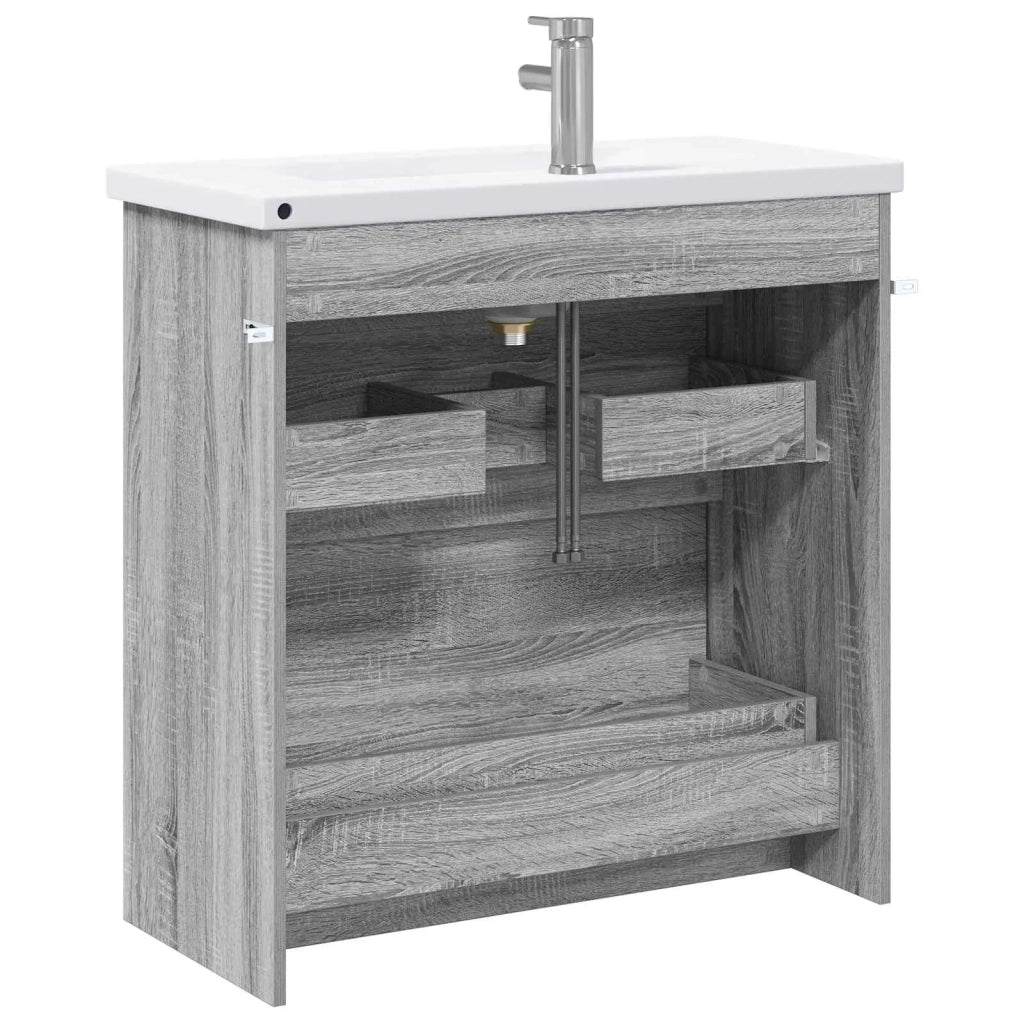 Set di mobili per il bagno Sonoma grigio 81 x 40 x 84,5 cm 3404271