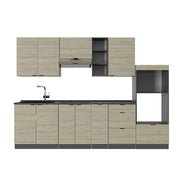 Cucina componibile Fame-Line Pannello in quercia/Antracite 280 cm, PL Antracite Vicco