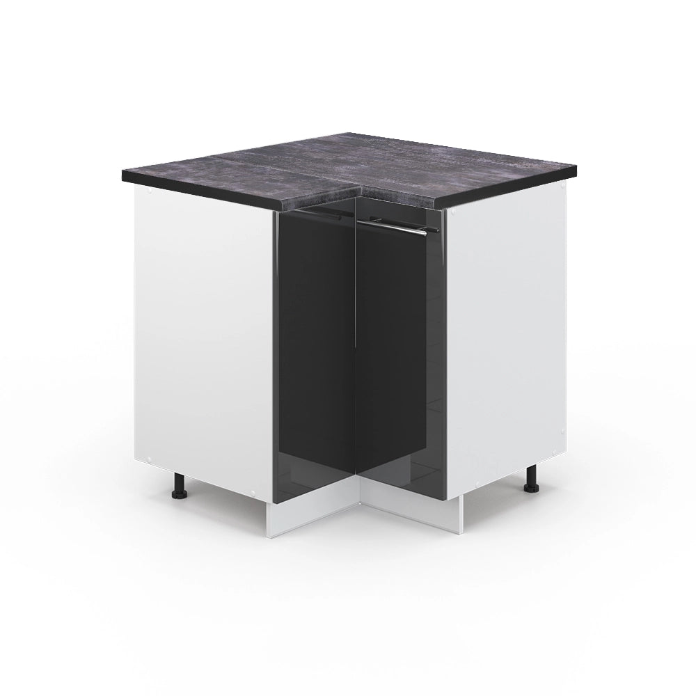 Mobile ad angolo cucina Fame-Line Antracite lucido/Bianco 80.5 cm, PL Antracite Vicco