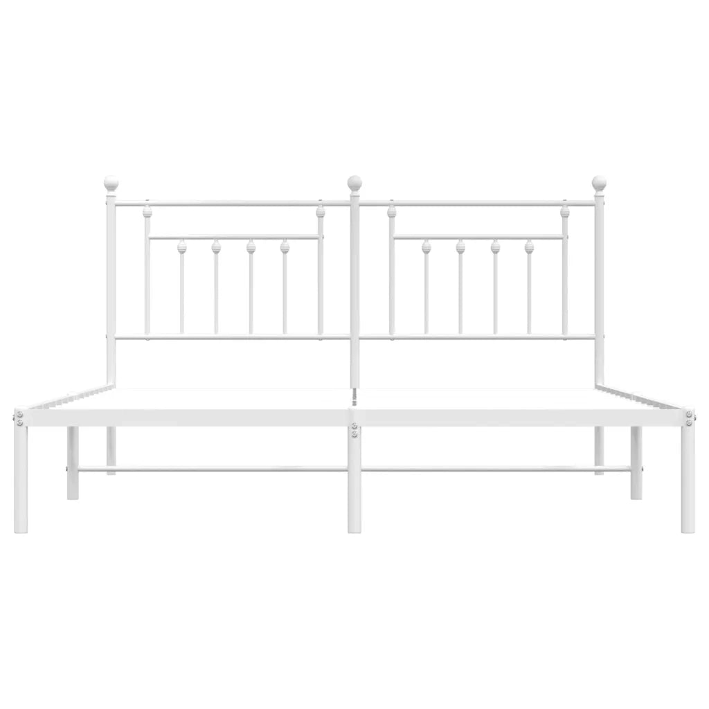 Giroletto con Testiera-Struttura Letto con testiera Metallo Bianco 180x200 cm 635037