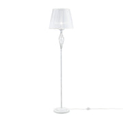 Maytoni Lampada da terra Shabby Chic Grace 1 luce E14 bianco metallo diffusore organza
