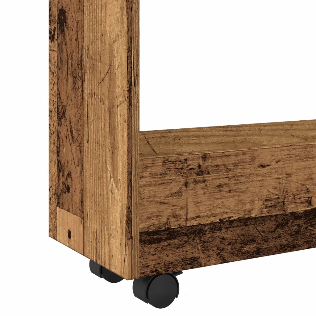 vidaXL Carrello Stretto a 3 Livelli Legno Antico in Truciolato