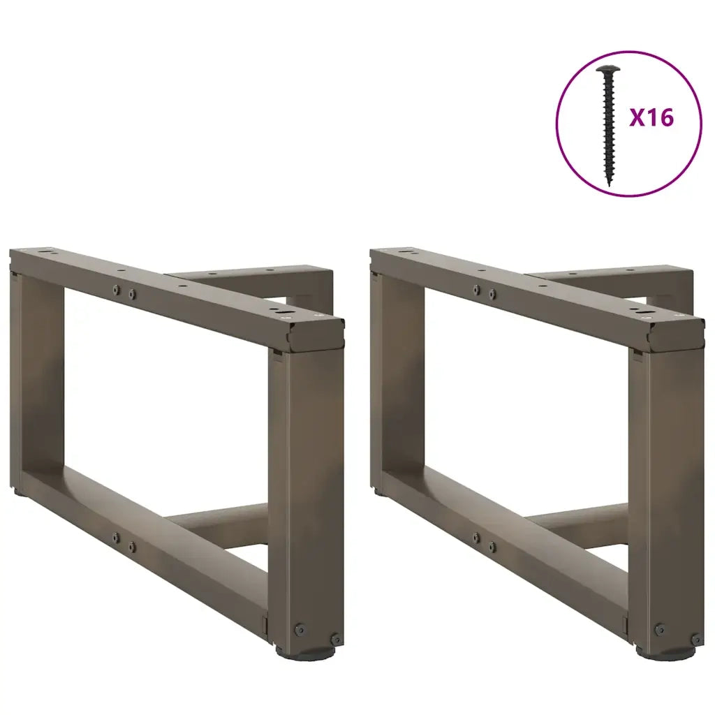 Gambe per Tavolino da Caffè a Forma di T 2 pz Nere 70x25x(30-31) cm Acciaio 4013019
