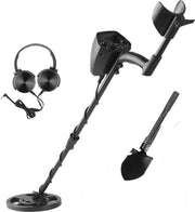 Metallo detector professionale - estensibilità della lunghezza - alta sensibilità - con cuffia auricolare e zappa - robusto e affidabile - nero