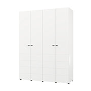 Armadio Camera da Letto Soris, Guardaroba Grande Appendiabiti, 155x208h cm Bianco Opaco