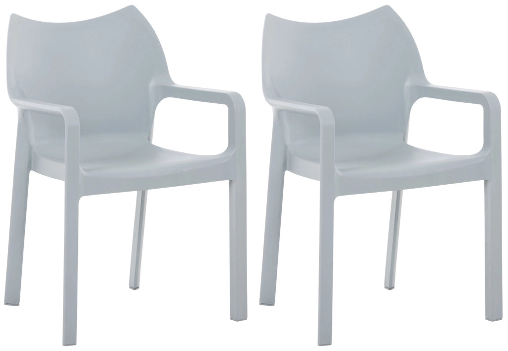 SET di 2 sedia impilabile DIVA grigio chiaro