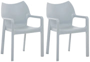 SET di 2 sedia impilabile DIVA grigio chiaro