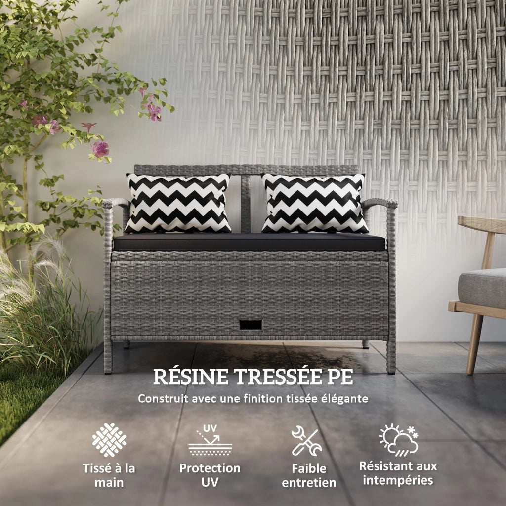 Banc da giardino con seduta e contenitore 2 posti ¨C Minimal ¨C 112x62x82 cm grigio
