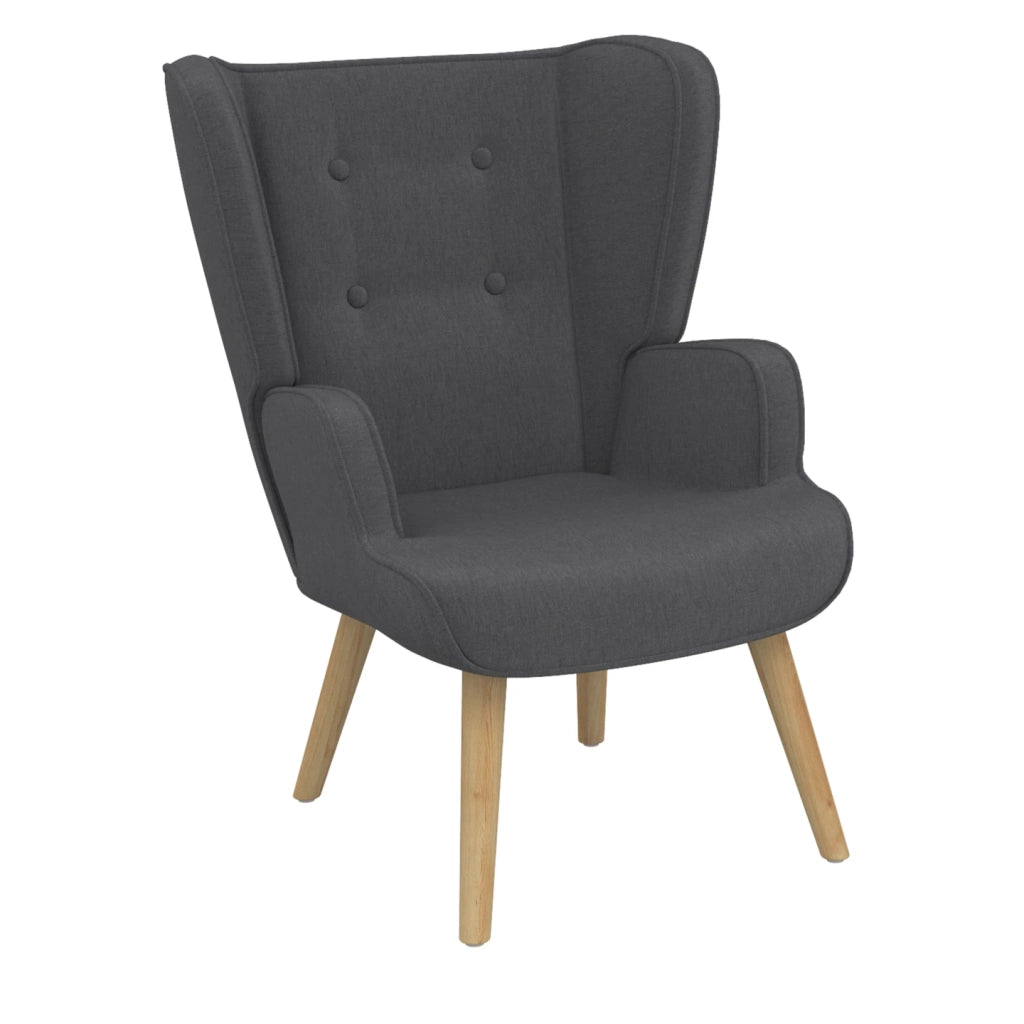 IDMarket - Sillón escandinavo SVEN en tejido gris antracita