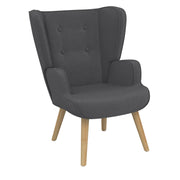 IDMarket - Sillón escandinavo SVEN en tejido gris antracita