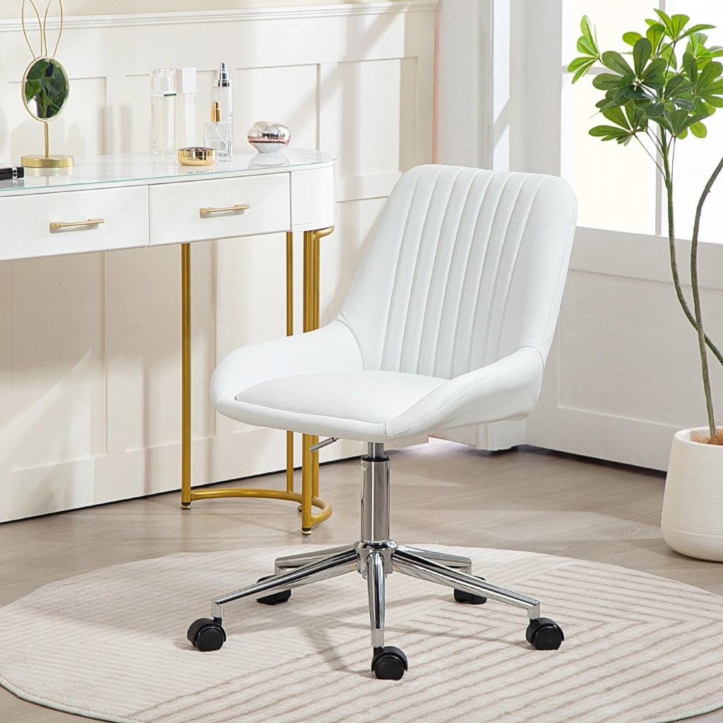 Sedia da ufficio senza braccioli ¨C Xylo ¨C Bianca, altezza regolabile, 52x58x80-90cm