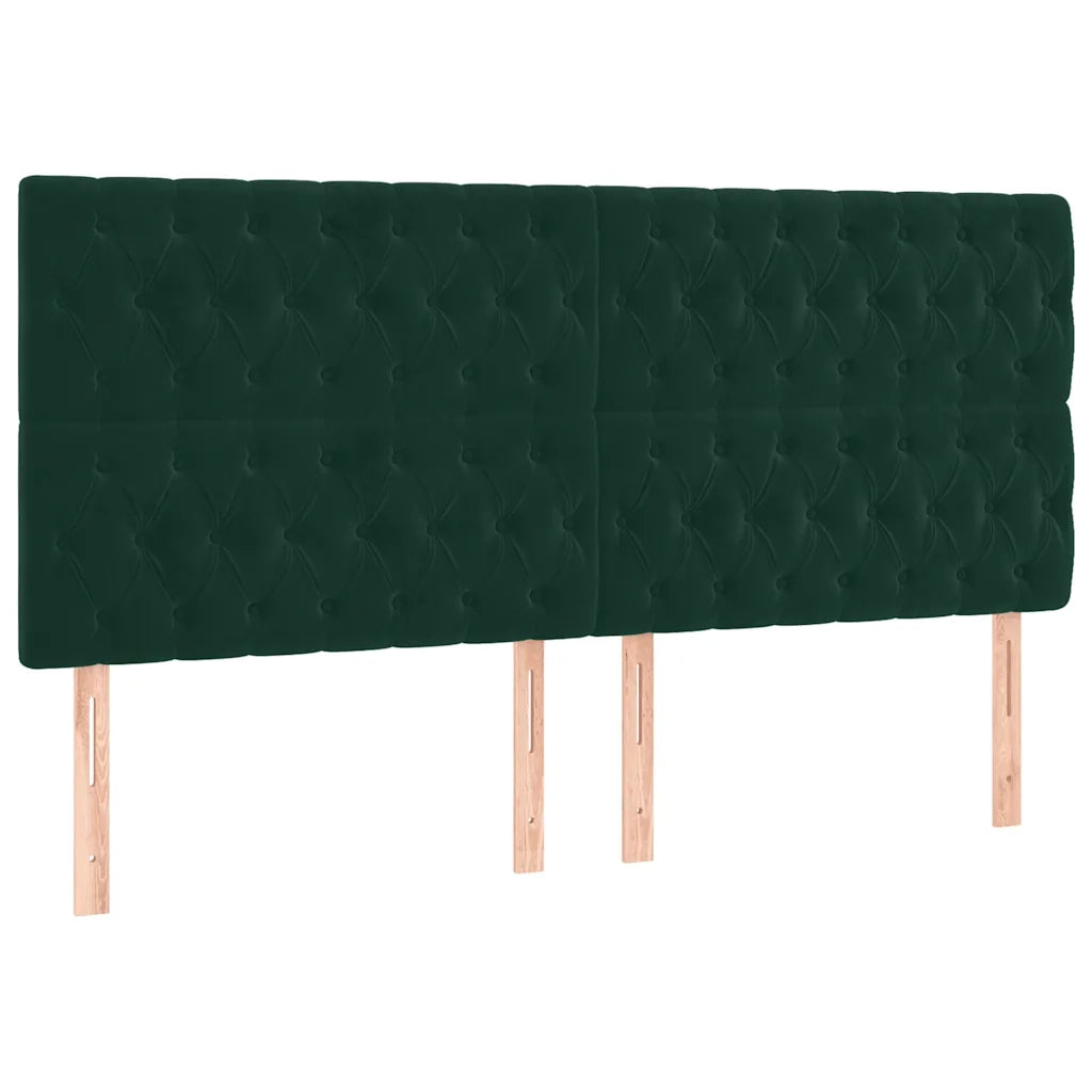 Giroletto a Molle con Materasso Verde Scuro 200x200 cm Velluto 3138046
