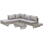 EasyComfort Set Giardino Esterno, Salotto da Giardino, Set Divani da Esterno con Tavolino da Giardino, Mobili da Giardino in Rattan Grigio