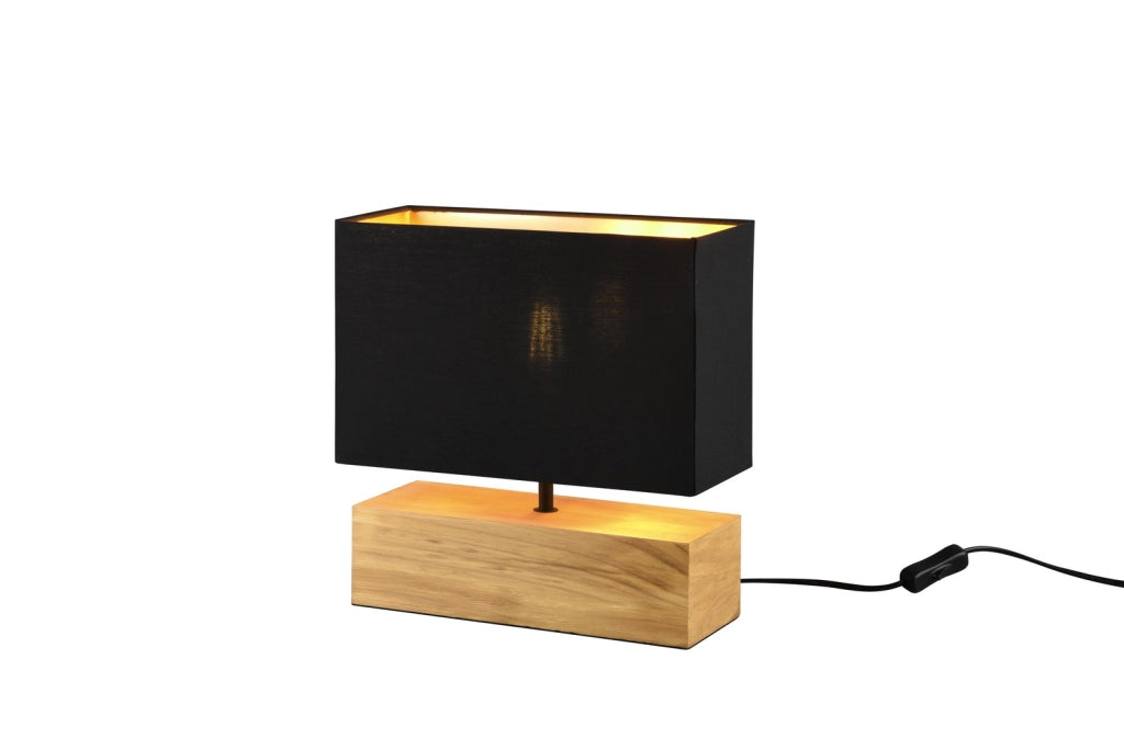 Lampada da tavolo Woody legno chiaro nero E27 RL R50181080